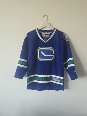 Reebok Blue Vancouver Canucks Vintage Logo Hockey Jersey